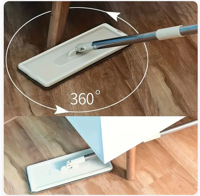 Set 2 en 1 de mopa plana y cubo | Limpieza de pisos sin esfuerzo