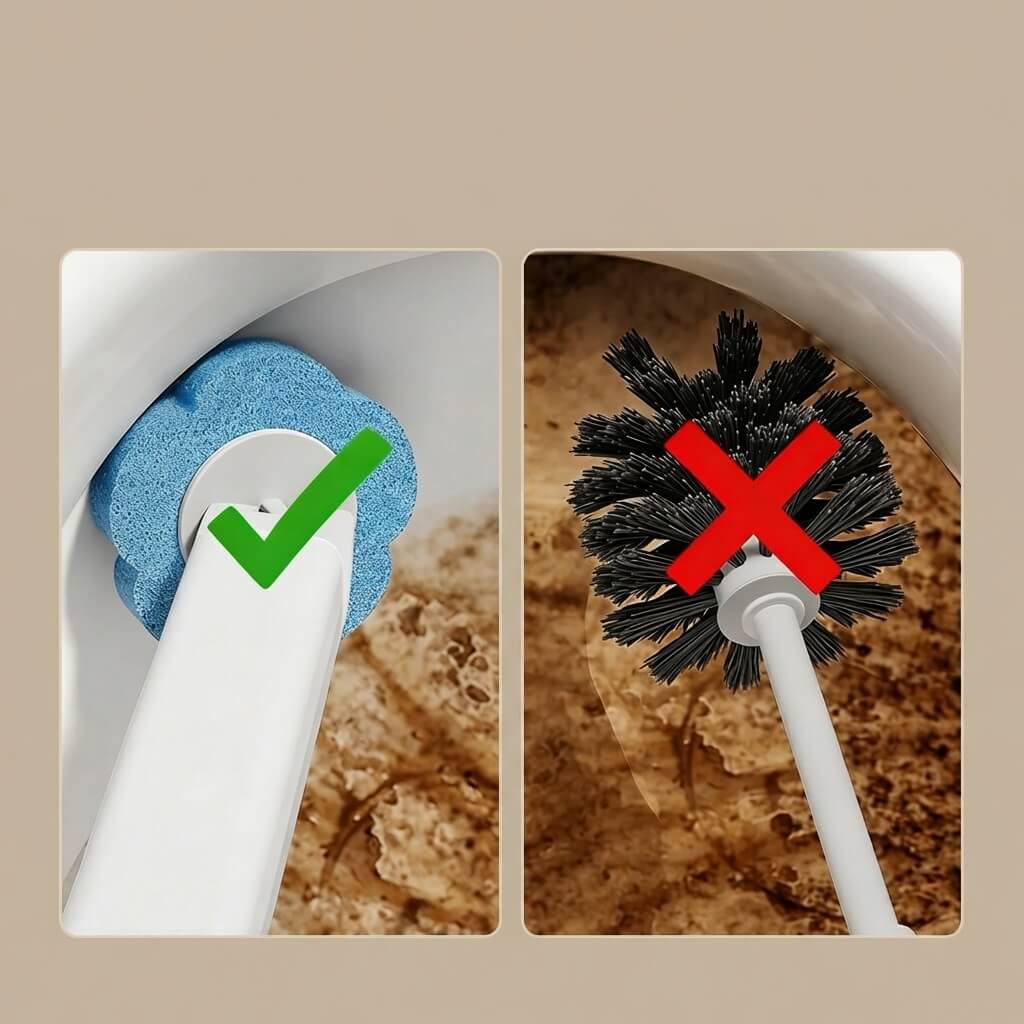 Disposable Toilet Brush with 18 Refills | Deep Clean Without Contact