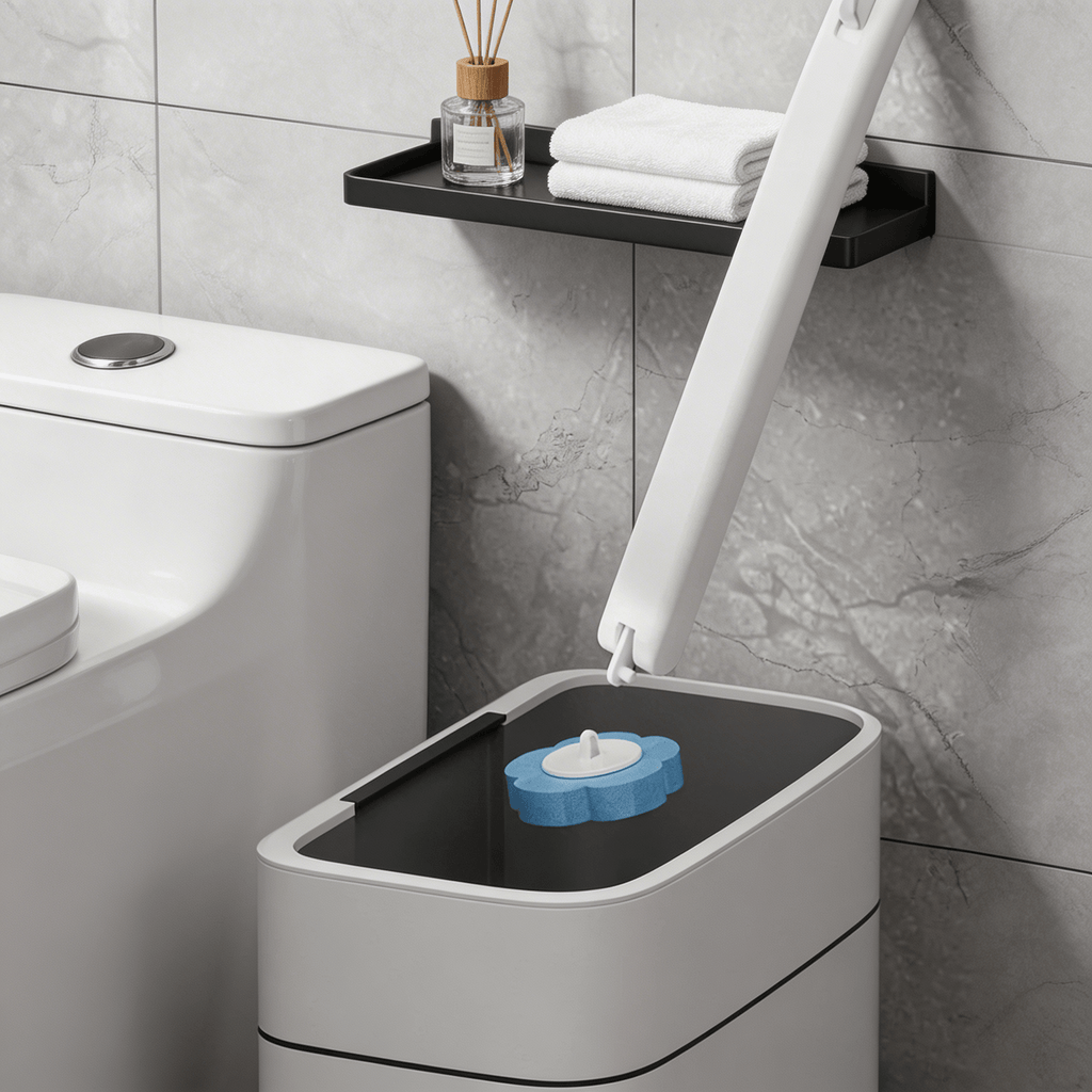 Cepillo de inodoro desechable con 18 recambios | Limpieza profunda sin contacto