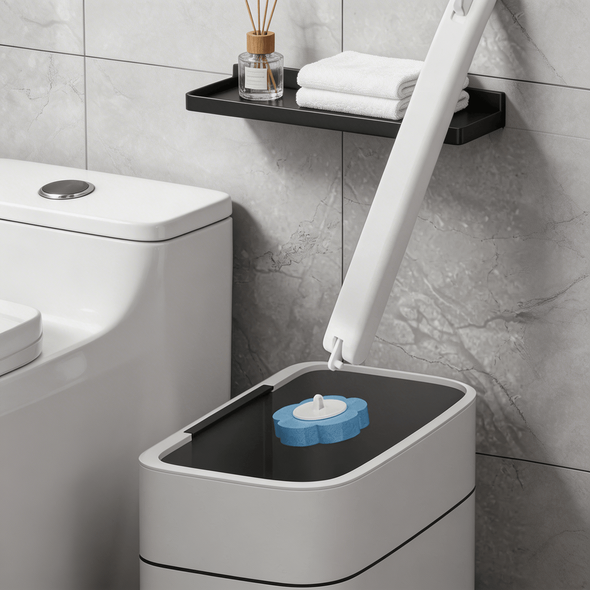 Disposable Toilet Brush with 18 Refills | Deep Clean Without Contact